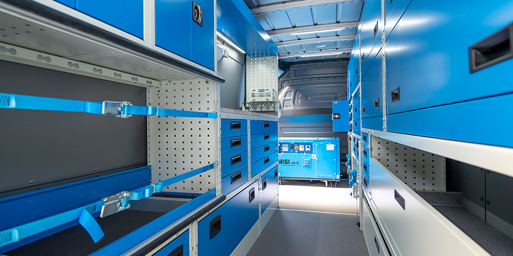 Scania Syncro Racking Taller móvil para furgoneta Syncro System | La Herramienta Balear