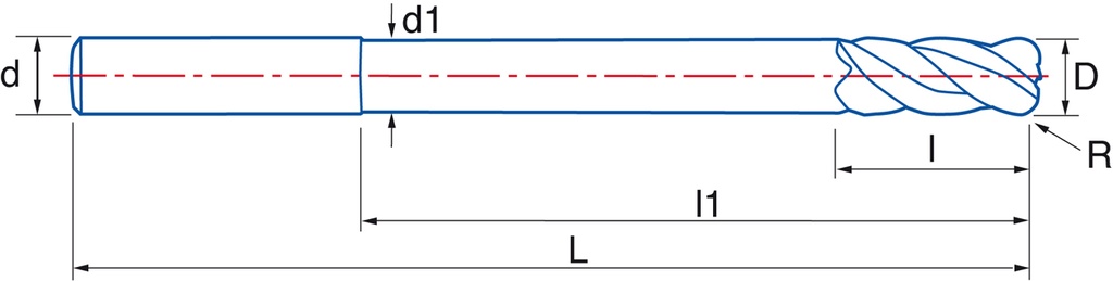 08,00 mm R 2,00-FRESA TORICA LARGA GRANO UF DIN6528N NZ HELICE ALTERNA-IKRA