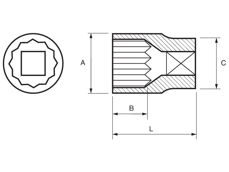 VASO 1/2" BIHEXAGONAL IRIMO 122 36