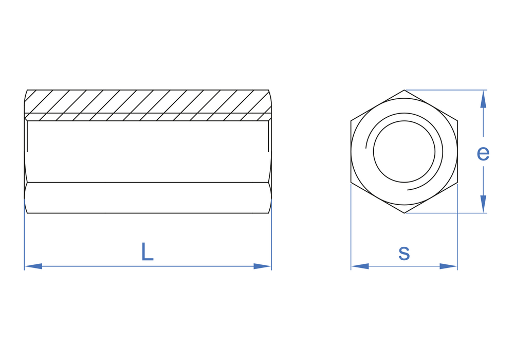 MANGUITO ROSCADO HEXAGONAL MA-HE M10X30