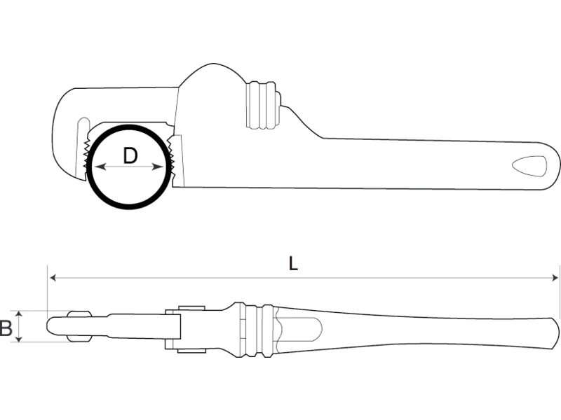 LLAVE TUBO STILLSON ALUMINIO 14" BAHCO 380