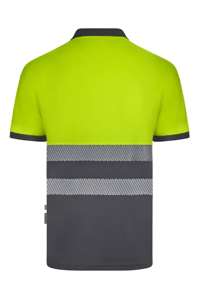 POLO ALTA VISIBILIDAD AZUL-AMARILLO DE POLIÉSTER RECICLADO L