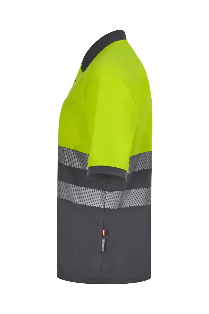 POLO ALTA VISIBILIDAD AZUL-AMARILLO DE POLIÉSTER RECICLADO XL