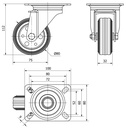 RUEDA GIRATORIA PLETINA SERIE 125 METAL GOMA NEGRA 80 mm_001