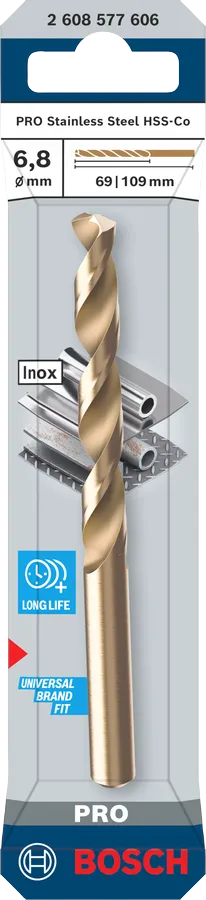 BROCA DE HSS DE COBALTO DIN 338 6,8 x 69 x 109