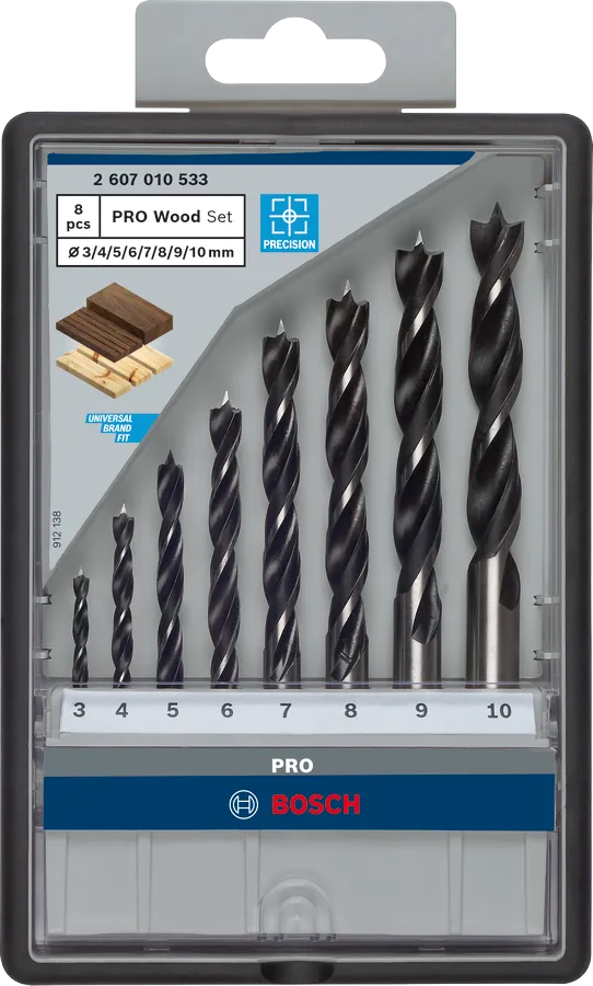 SET DE 8 BROCAS PARA MADERA PRO WOOD