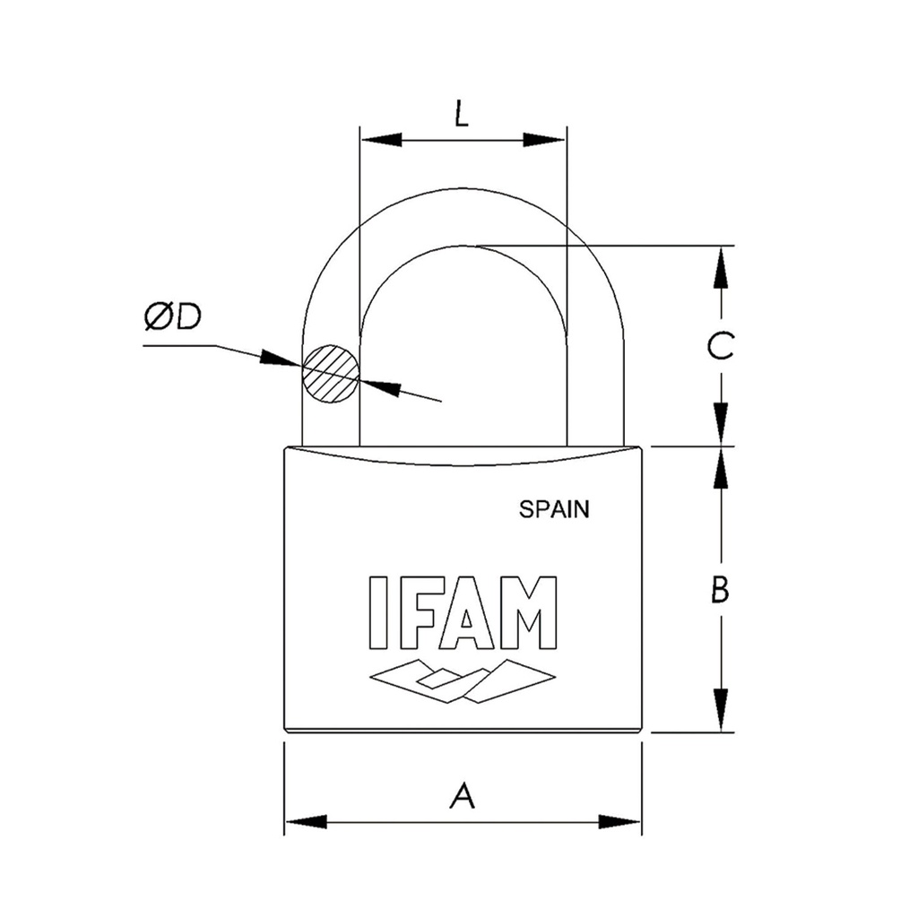 CANDADO ARCO LARGO INOX40AL BLISTER