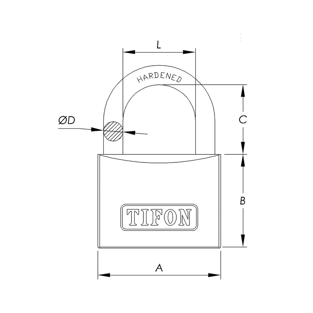 CANDADO TIFON ARCO LARGO MISMA LLAVE TF30AL N302