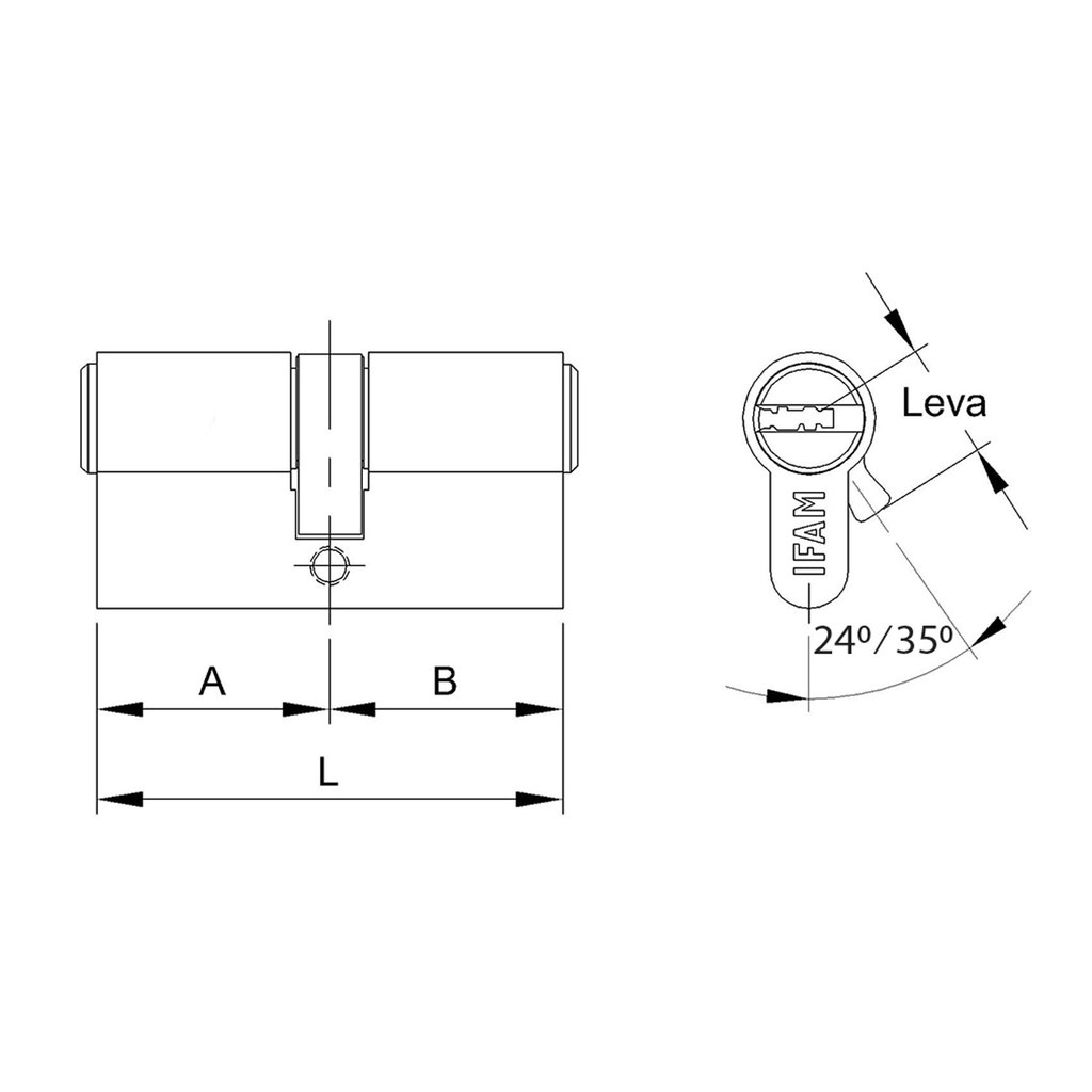 CILINDRO PLATINUM M LLAVE LARGA PTM3040N BLISTER