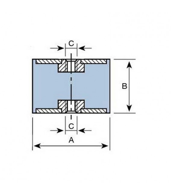 SOPORTE CILÍNDRICO HEMBRA 20 x 20