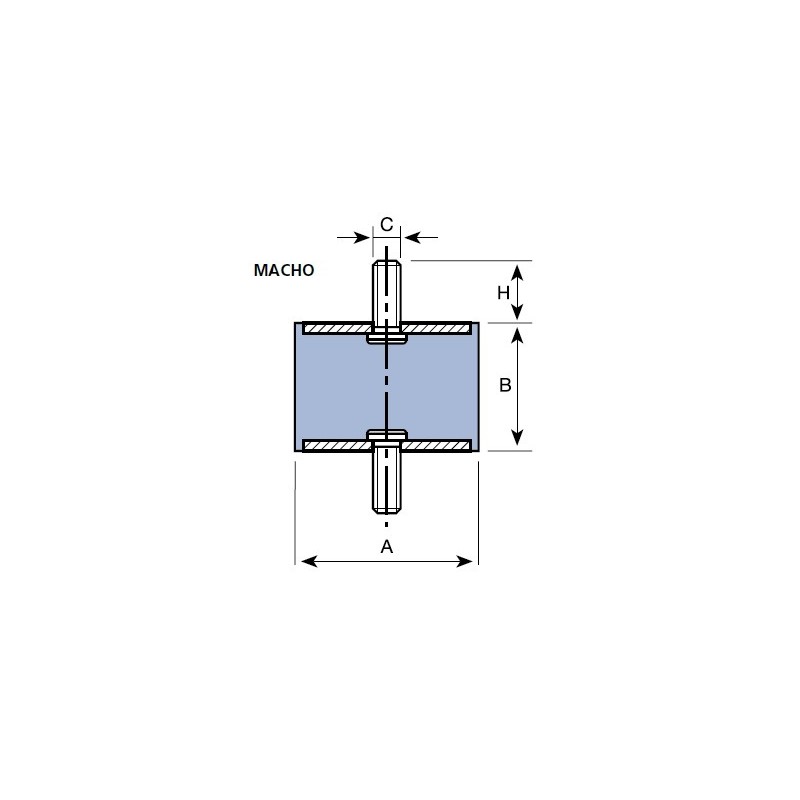 SOPORTE CILÍNDRICO MACHO 40 x 25