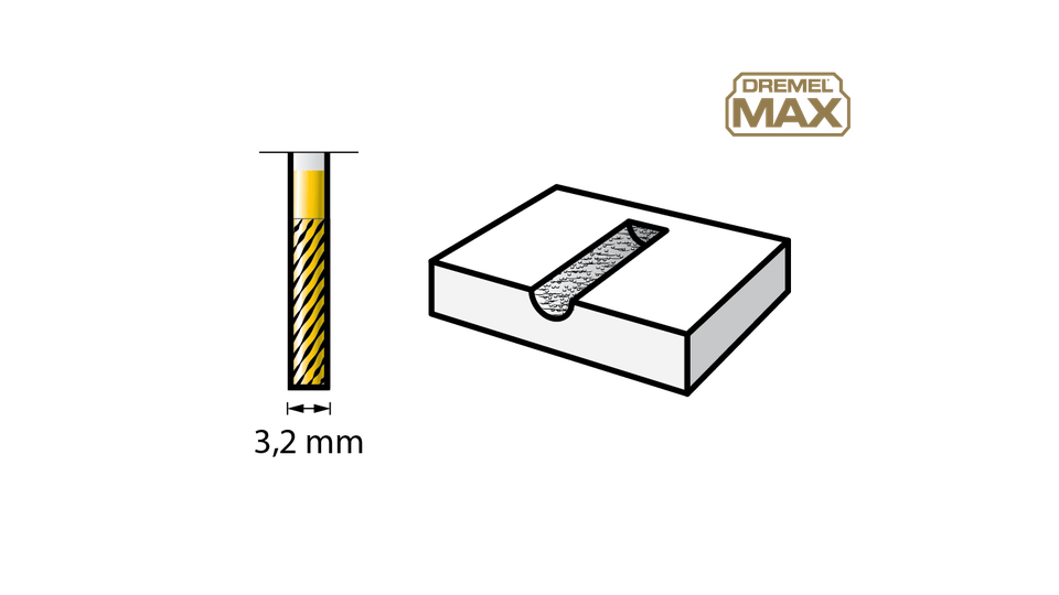 BROCA DE TALLADO DE CARBURO DE TUNGSTENO DREMEL MAX (9901DM)