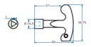 LLAVE DE CIERRE TRIANGULO 8 mm 3018T