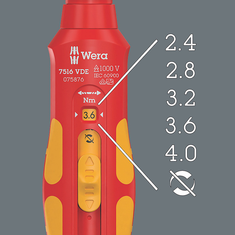 7516 VDE KRAFTFORM SAFE-TORQUE DESTORNILLADOR DINAMOMÉTRICO 2,4-4,0 Nm