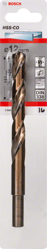 BROCA DE HSS DE COBALTO DIN 338 12 x 101 x 151