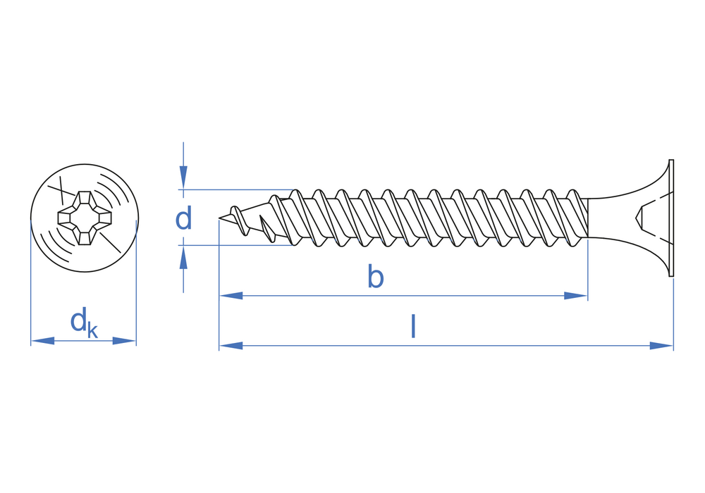 TORNILLO PARA PLACA DE YESO PL-F 3,5 x 55