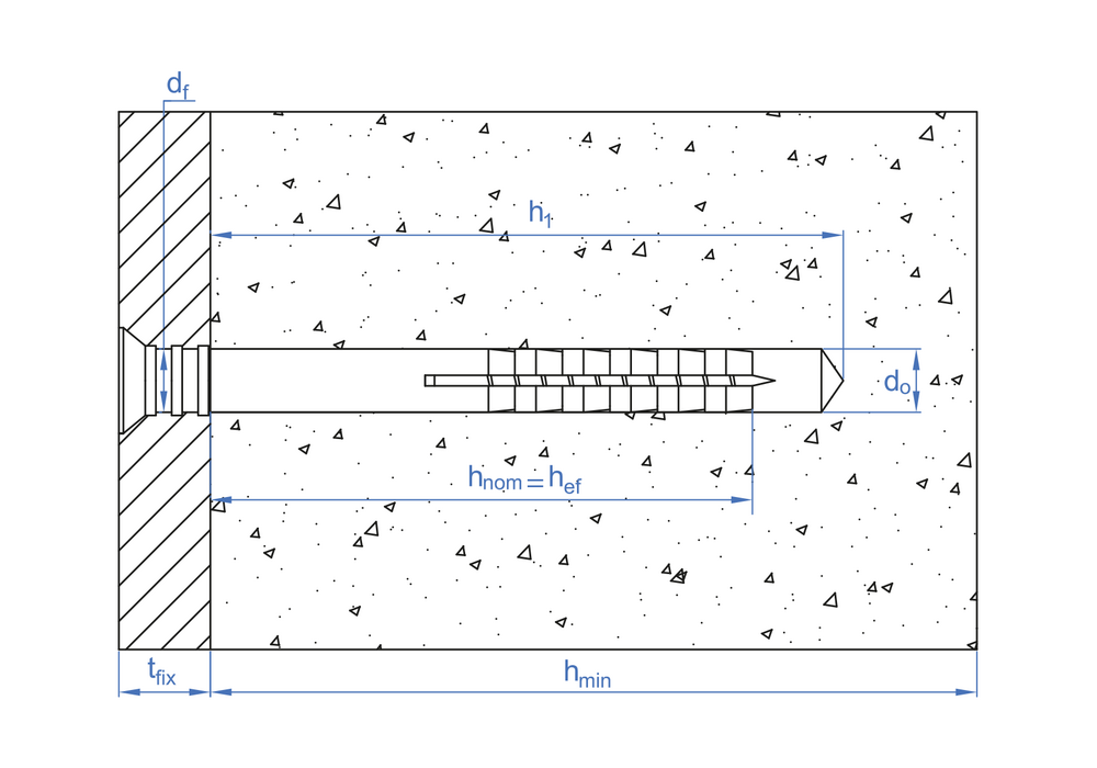 TACO CLAVABLE CON TORNILLO AVELLANADO TC-CA 6 x 70