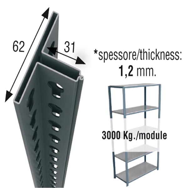 PERFIL OFFICLICK 2100 GRIS