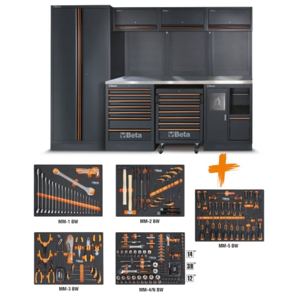 COMBINACIÓN MOBILIARIO PARA TALLER C45 PRO 2,0 X / 268 HERRAMIENTAS