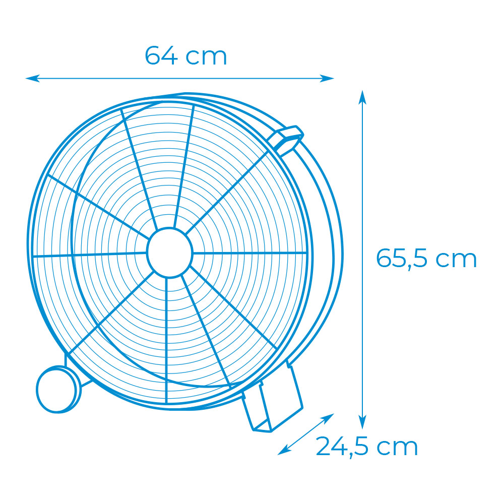 VENTILADOR INDUSTRIAL DE SUELO CON RUEDAS 180W DIÁMETRO 60mm