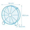 VENTILADOR INDUSTRIAL DE SUELO CON RUEDAS 180W DIÁMETRO 60mm