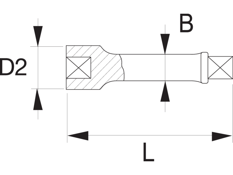 ALARGADERA IMPACTO 1/2" BAHCO K8160D1 75mm