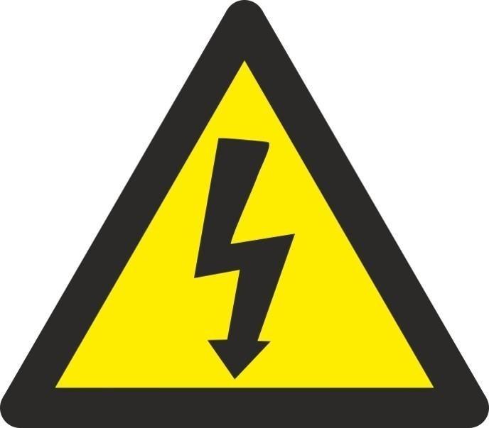 ADHESIVO TRIANGULO CON RAYO 105MM LADO RIESGO ELÉCTRICO