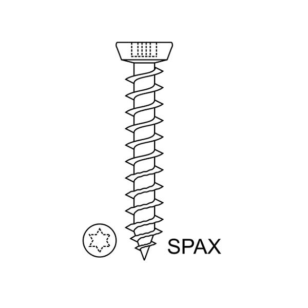 TORNILLO SPAX-RA TORX GALVANIZADO 7,5X120