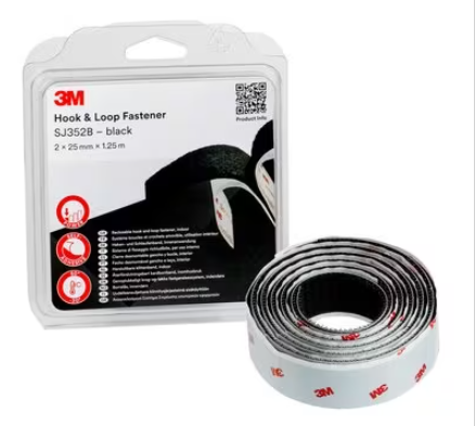 CINTA VELCRO 3M SJ352 Hk&Lp 25mm X 1,25m NEGRA