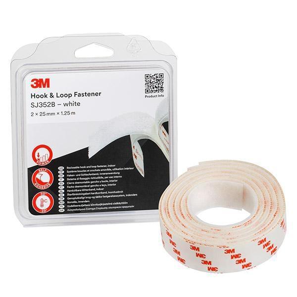 CINTA VELCRO 3M SJ352 Hk&Lp 25mm X 1,25m BLANCA