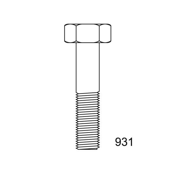 TORNILLO DIN 931 8.8 ZN 10X100