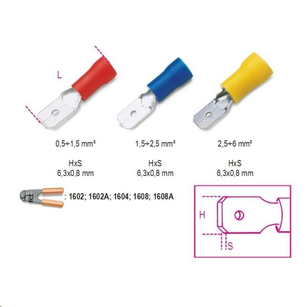 100 TERMINALES PREAISLADOS  MACHO 6,3X0,8 1620-M