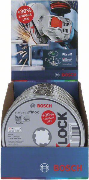 LATA 10 DISCOS CORTE STANDARD BOSCH INOX XLOCK 10X115X1X22,23MM