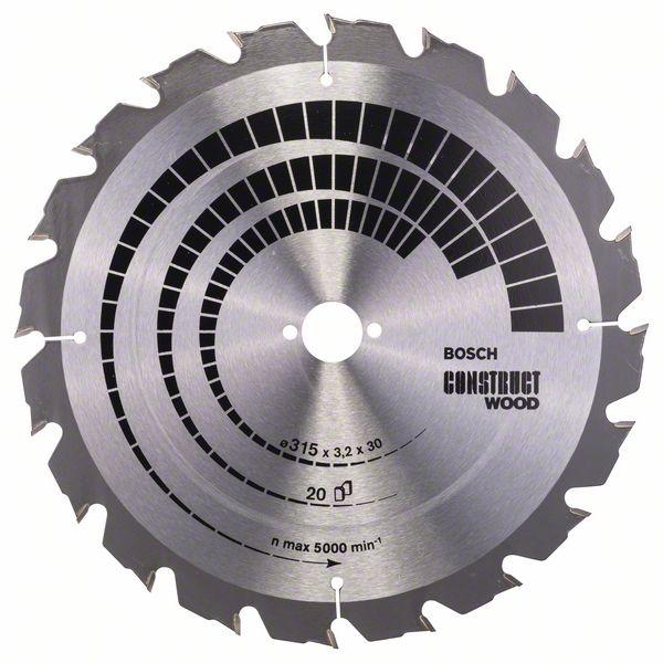 HOJA SIERRA CIRCULAR BOSCH CONSTRUCT WOOD 315X2,2X30MM 20