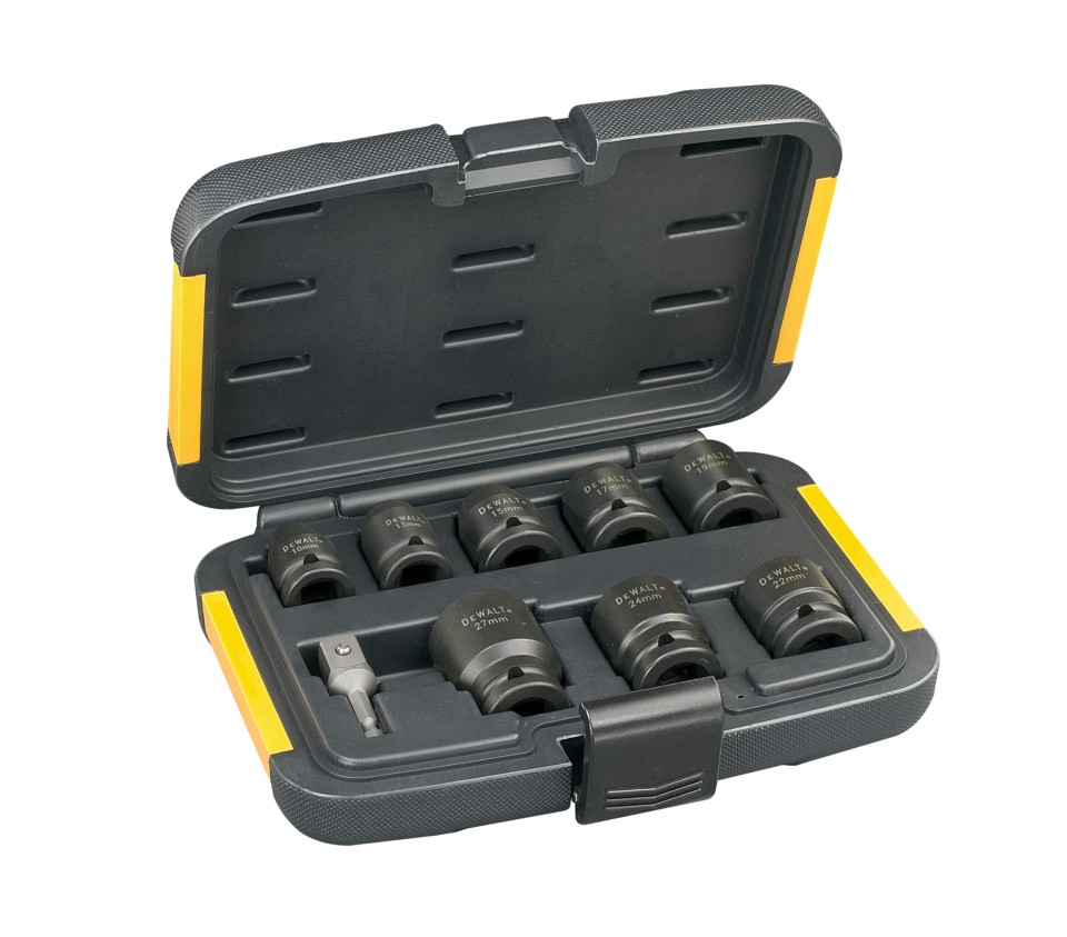 JUEGO DE 9 VASOS IMPACTO DEWALT 1/2"