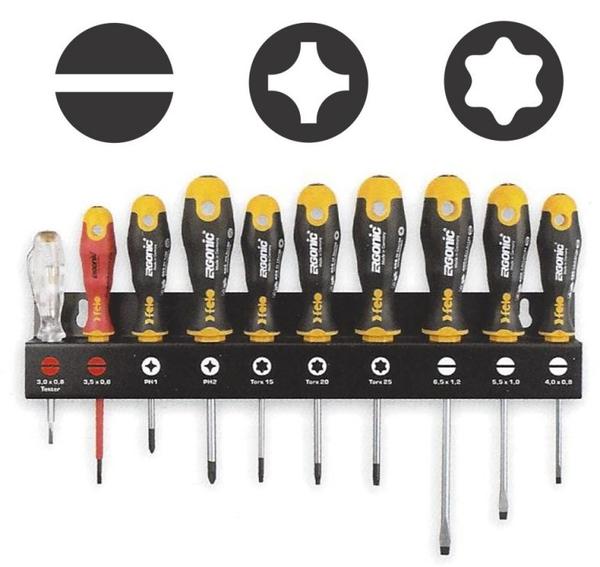 JUEGO 10 DESTORNILLADORES ERGONIC CON SOPORTE
