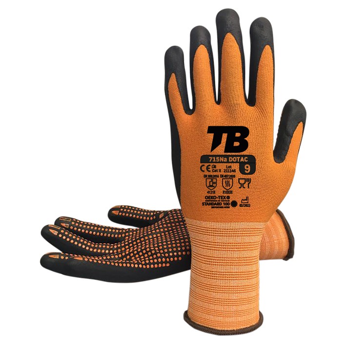 GUANTES NAILON NARANJA TB 715NA DOTAC 10