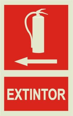 CARTEL FOTO LUMINOSO "EXTINTOR IZDA."