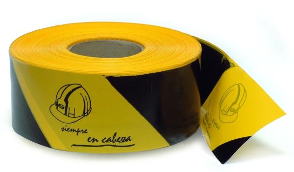 ROLLO BANDA SEÑALIZACIÓN AMARILLO-NEGRO 70 mm x 200 m