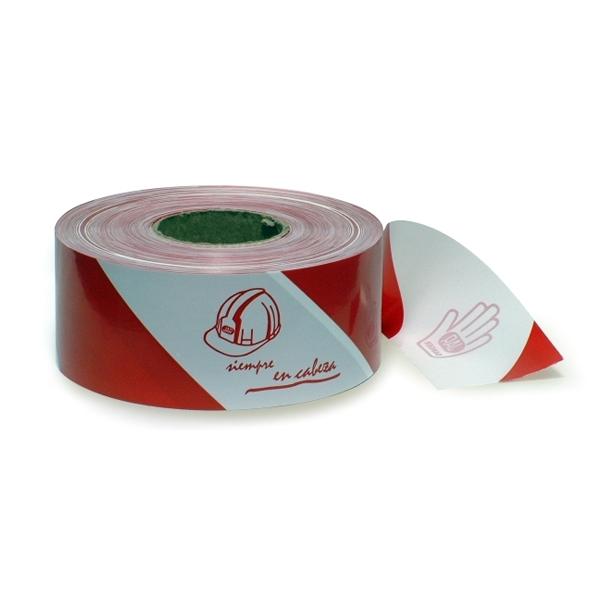 ROLLO BANDA SEÑALIZACIÓN ROJA-BLANCA 70 mm x 200 m