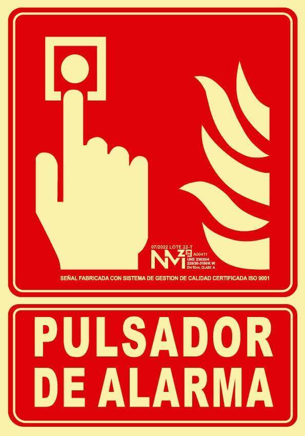 SEÑAL PULSADOR PVC 0,7MM CLASE B 210X300MM