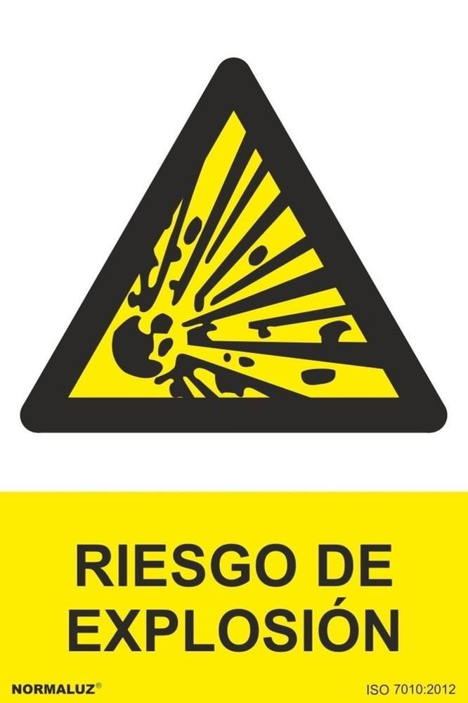 SEÑAL PELIGRO RIESGO DE EXPLOSION PVC 0,7MM 210X300MM