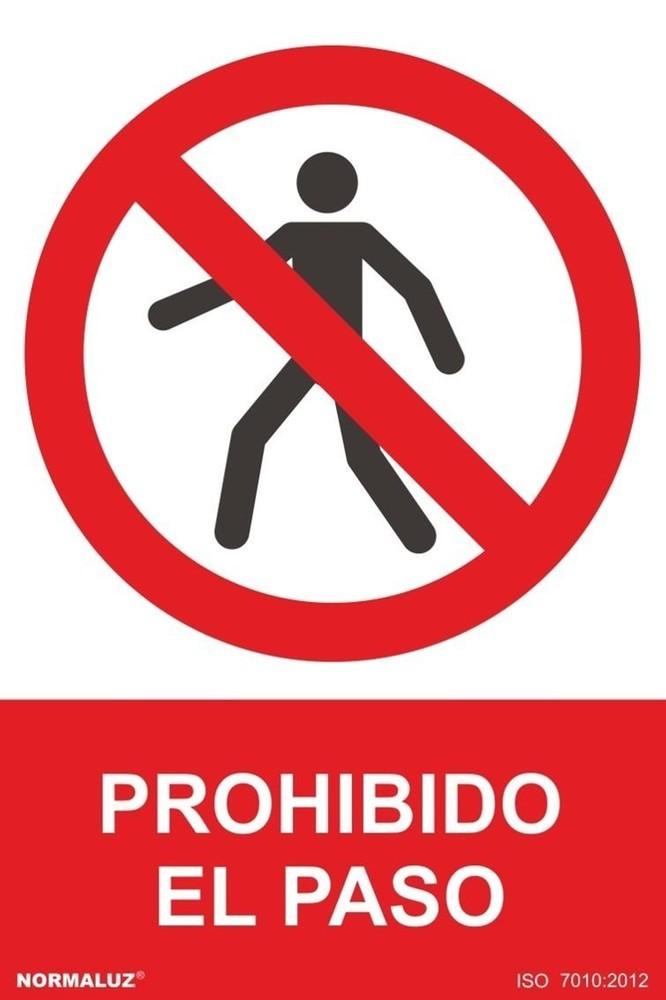 SEÑAL PROHIBIDO EL PASO PVC 0,7MM 210X300MM