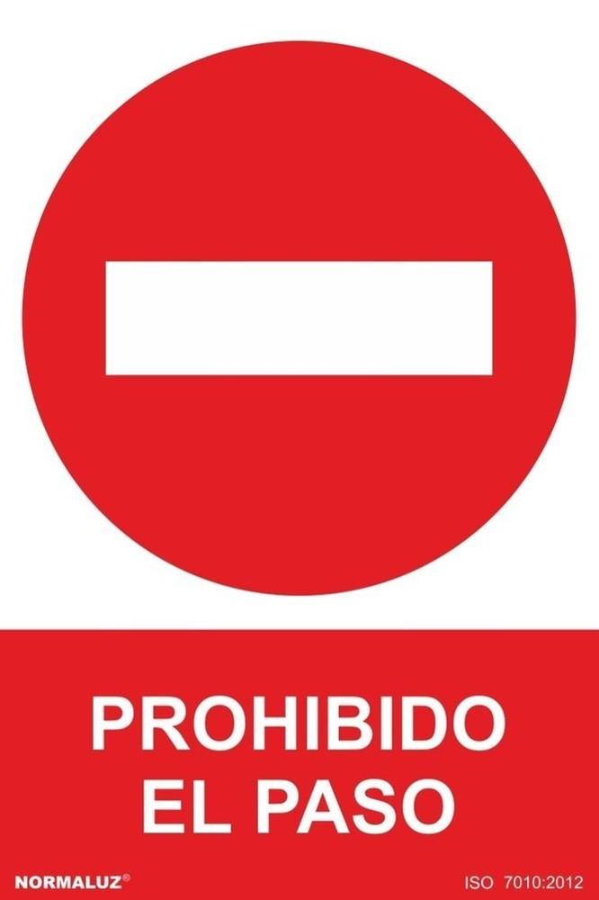 SEÑAL PROHIBIDO EL PASO PVC 0,7MM 210X300MM