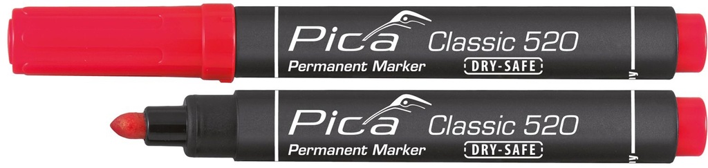 MARCADOR PICA 520 PERMANENENTE TIPO BALA ROJO