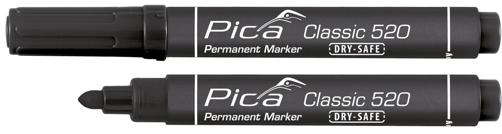 MARCADOR PICA 520 PERMANENENTE TIPO BALA NEGRO