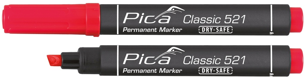 MARCADOR PICA 521 PERMANENENTE TIPO PINCEL ROJO