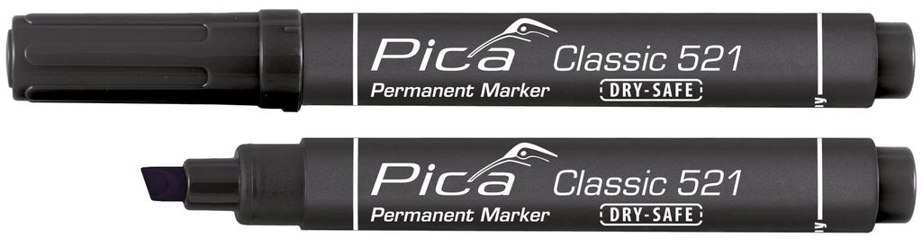 MARCADOR PICA 521 PERMANENTE TIPO PINCEL NEGRO