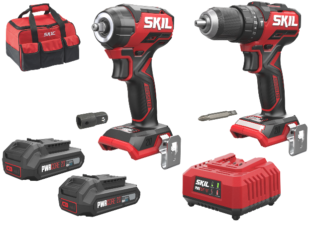 KIT 18V 2 HERRAMIENTAS: TALADRO PERCUTOR + LLAVE IMPACTO (2 Bat. 2Ah)