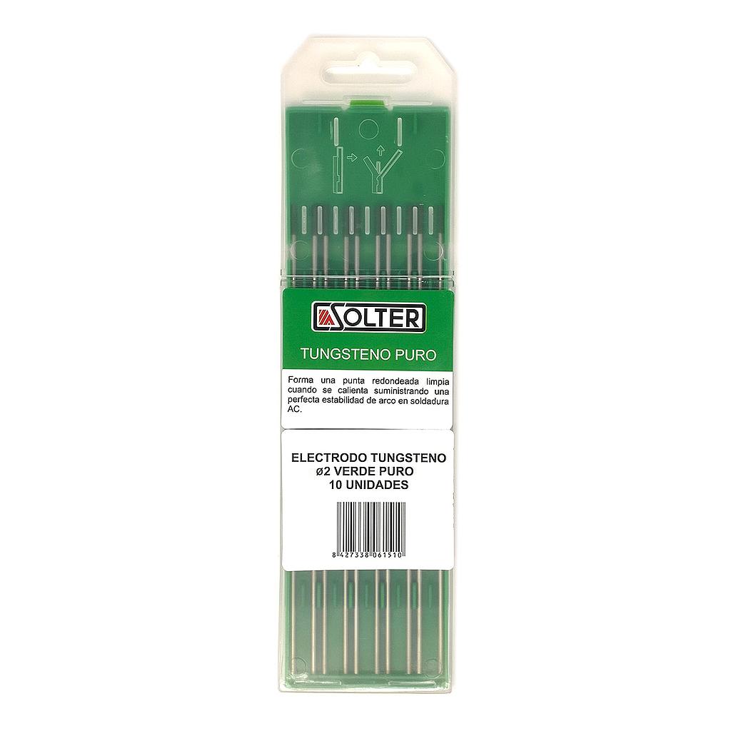 BLISTER 10 ELECTRODOS TUNGSTENO VERDE SOLTER 2